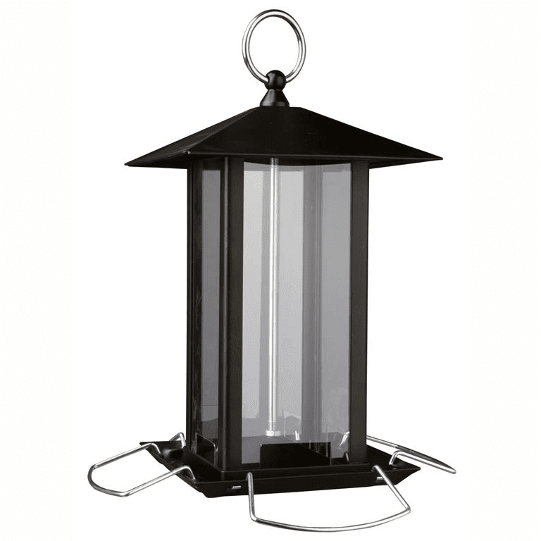 Utefuglautomat i metall m/tak 19x19x20cm sort