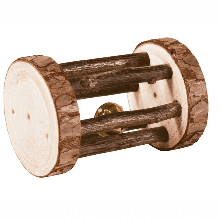 Lekerulle med bjelle natur/bark