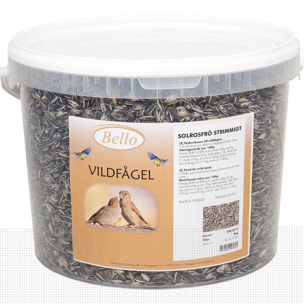 Solsikkefrø stripet i 4 kg bøtte utefugl