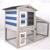 Utebur ferie hus med utegård 140x55x100cm blå-grå Utebur ferie hus med utegård 140x55x100cm blå-grå