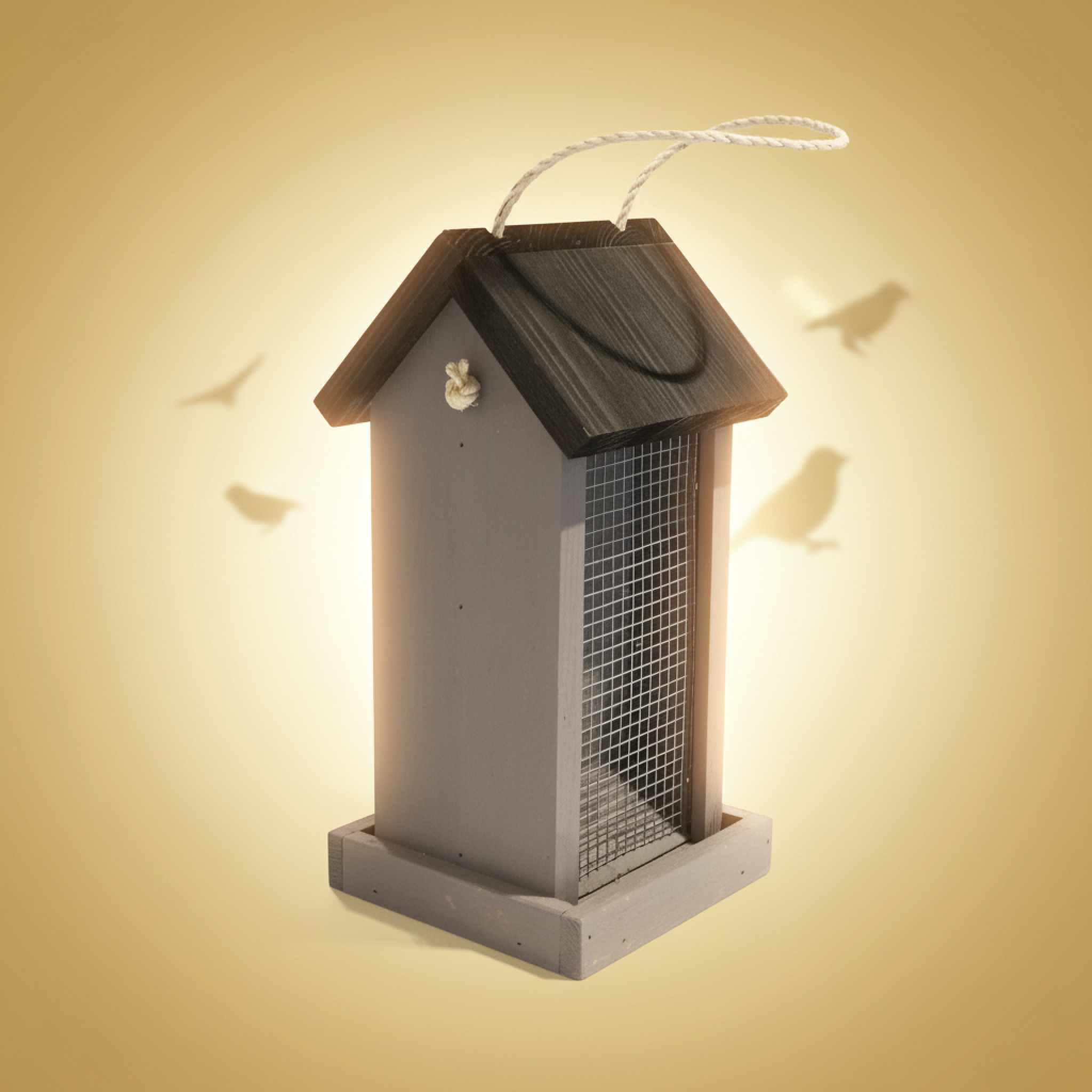 Fuglemater dobbel grå 13,5x13x29CM