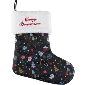 Julestrømpe svart med julemotiv