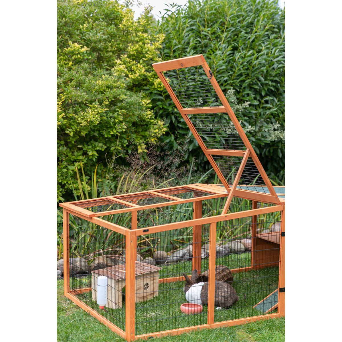 Kanininnhegning utendørs XL med tak (lokk) – til kanin og marsvin Kanininnhegning utendørs XL med tak (lokk) – til kanin og marsvin