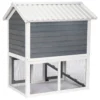Utendørs kaninbur i tre – 2 etasjer (grå/hvit) 111×70.5×114.8 cm Utendørs kaninbur i tre – 2 etasjer (grå/hvit) 111×70.5×114.8 cm