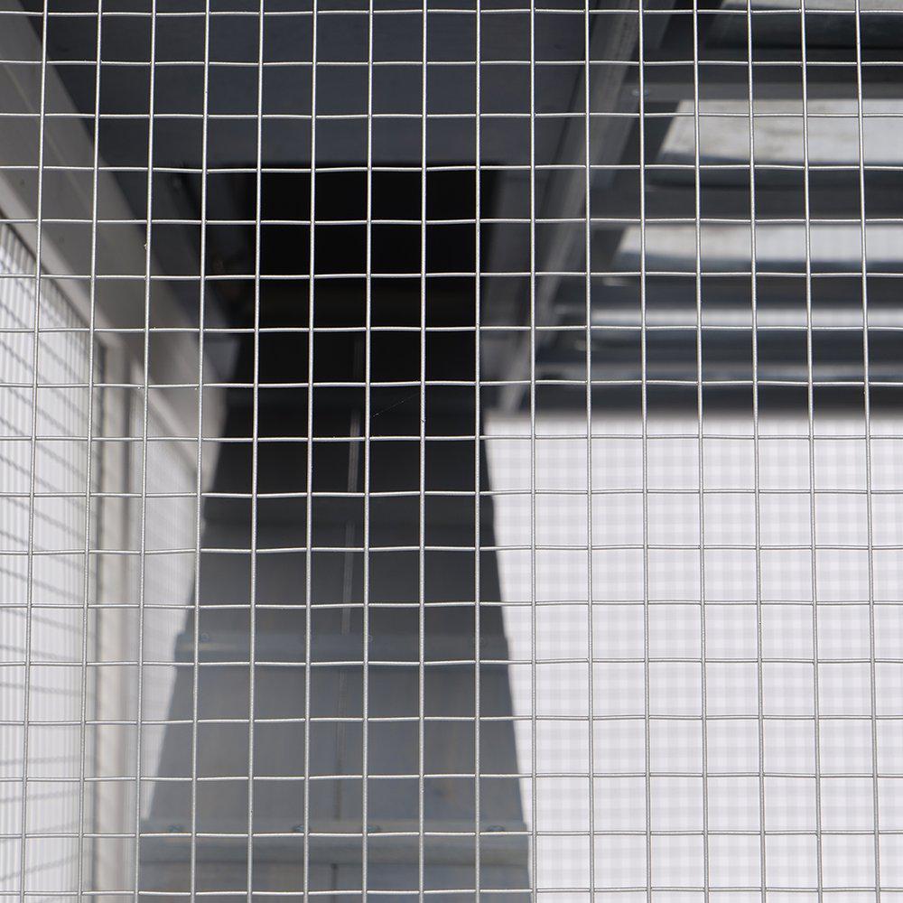 Utendørs kaninbur i tre – 2 etasjer (grå/hvit) 111×70.5×114.8 cm Utendørs kaninbur i tre – 2 etasjer (grå/hvit) 111×70.5×114.8 cm