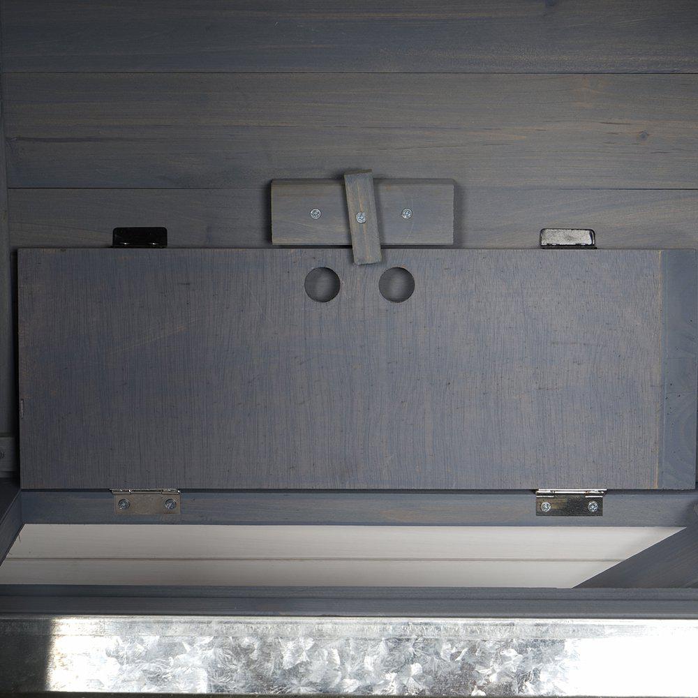 Utendørs kaninbur i tre – 2 etasjer (grå/hvit) 111×70.5×114.8 cm Utendørs kaninbur i tre – 2 etasjer (grå/hvit) 111×70.5×114.8 cm