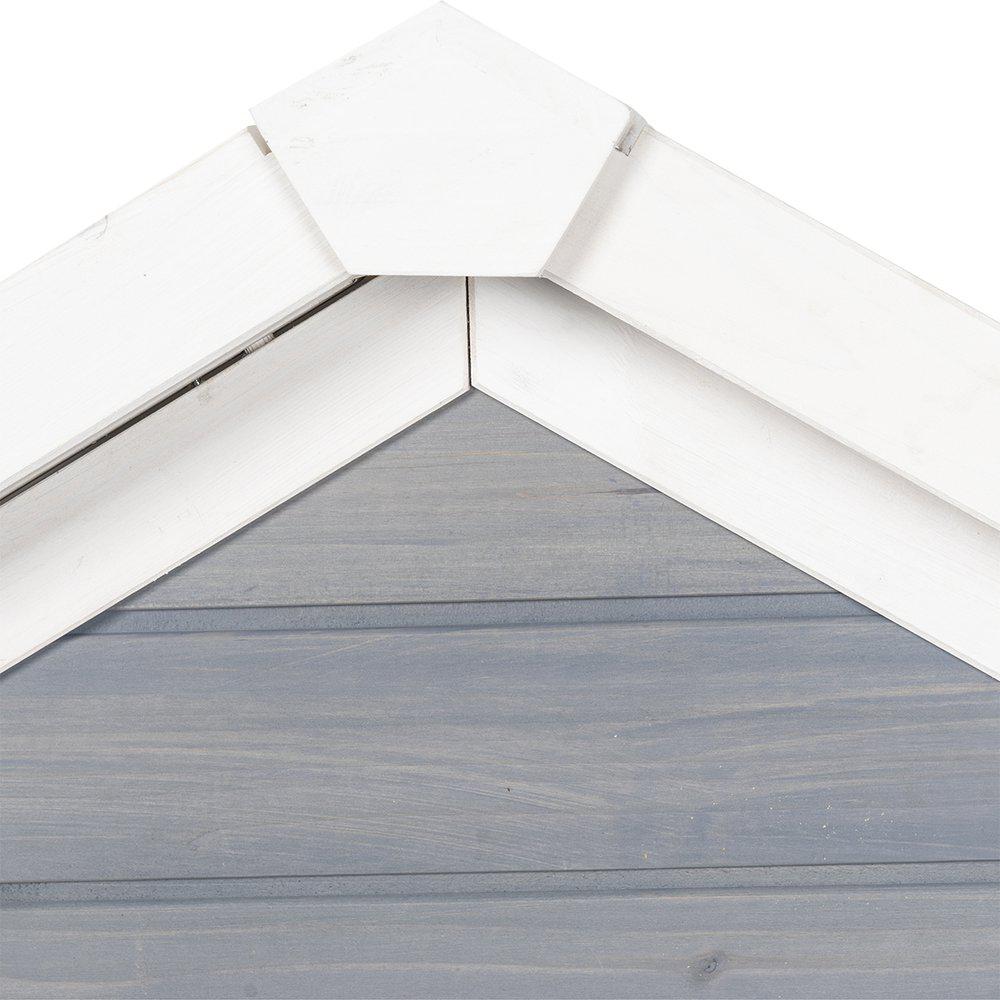 Utendørs kaninbur i tre – 2 etasjer (grå/hvit) 111×70.5×114.8 cm Utendørs kaninbur i tre – 2 etasjer (grå/hvit) 111×70.5×114.8 cm