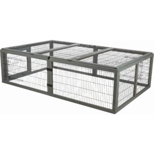 Utendørs kaningård med tak (løpegård) – 174 × 48 × 109 cm