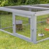 Utendørs kaningård med tak (løpegård) – 174 × 48 × 109 cm