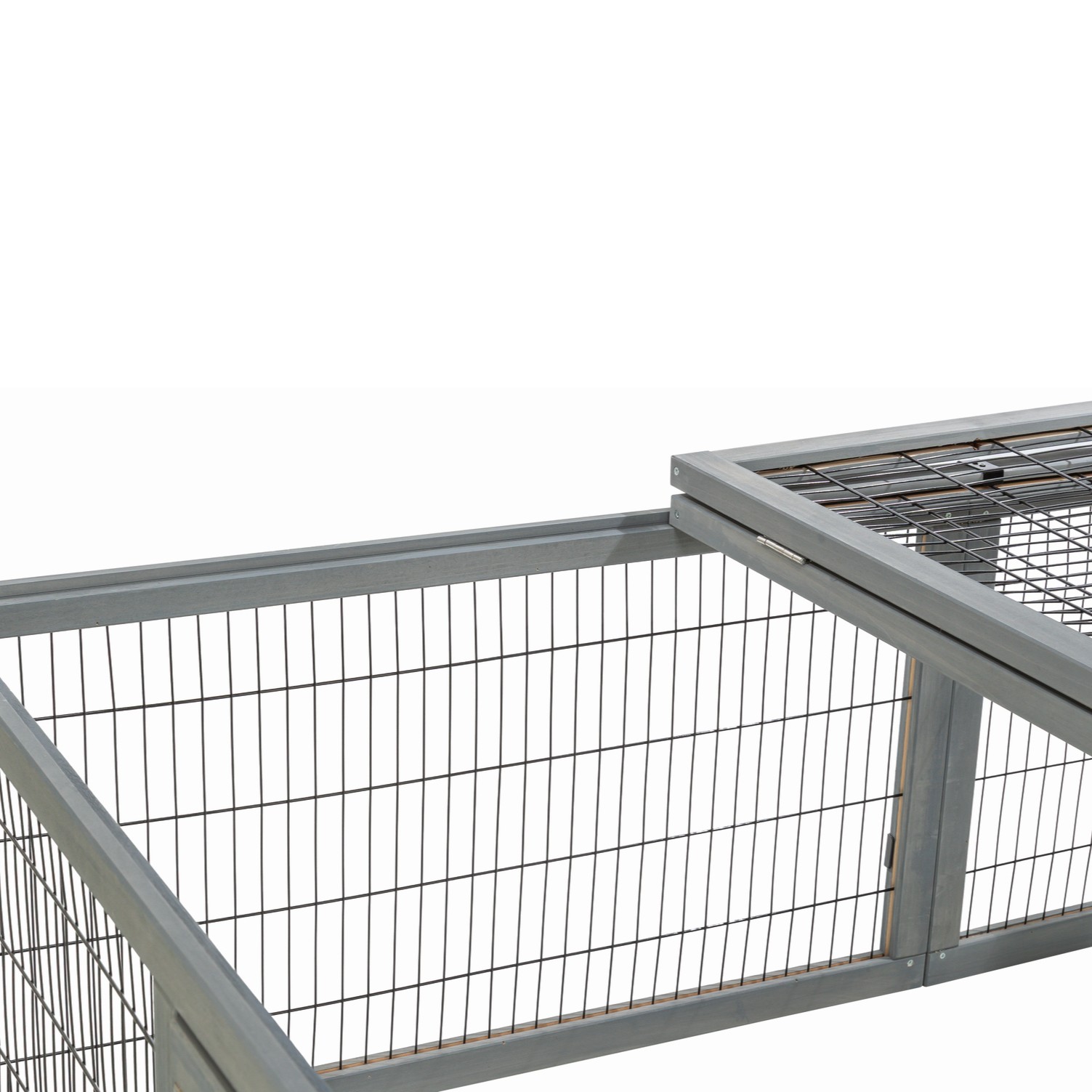 Utendørs kaningård med tak (løpegård) – 174 × 48 × 109 cm